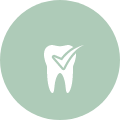 Animated tooth with checkmark