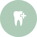 Animated tooth with emergency medical cross