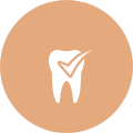 Animated tooth with checkmark highlighted