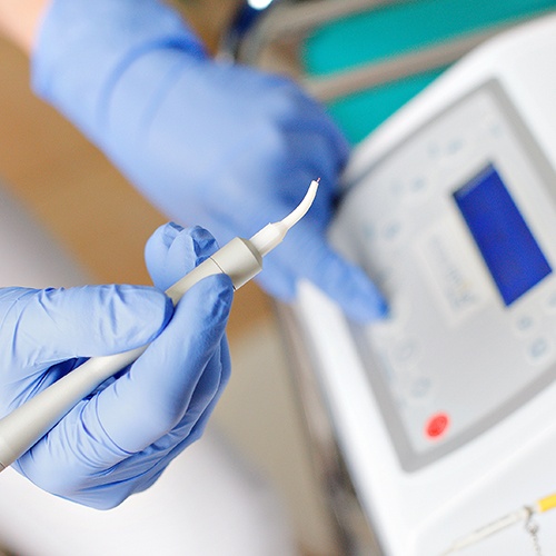 Up-close view of a soft tissue laser